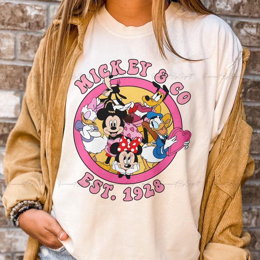 Disney Mickey Co Est 1928 Valentine's Shirt Valentine's Day Shirt Disneyland Trip Matching Outfits Disneyland Valentines Shirt Design T-shirt
